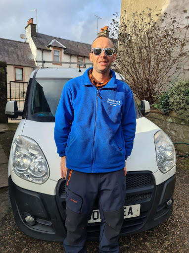 Graham Anderson with the Anderson's Window Cleaning van